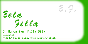 bela filla business card
